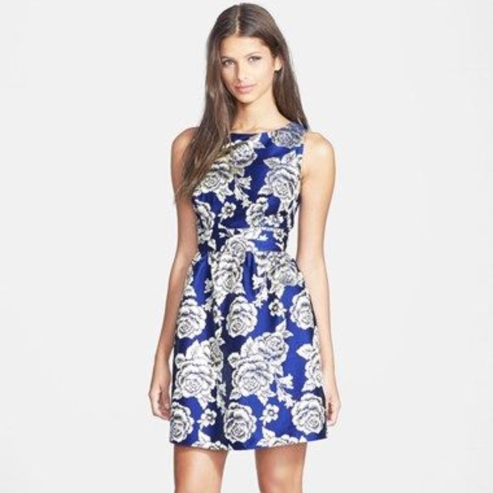 Filtre Floral Shine Fit & Flare Dress Size S